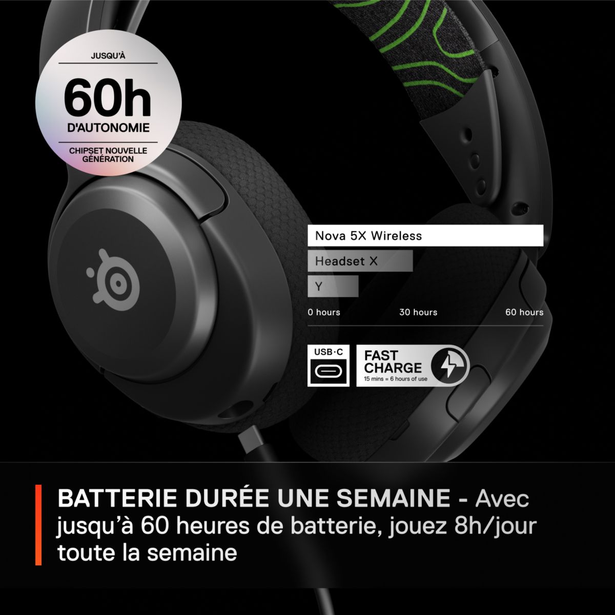 Casque gamer Arctis Nova 5X couleur unique, STEELSERIES
