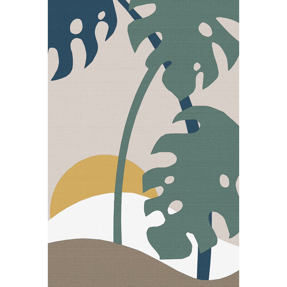 Tableau Monstera effet tissé tableau alu dibond, HEXOA