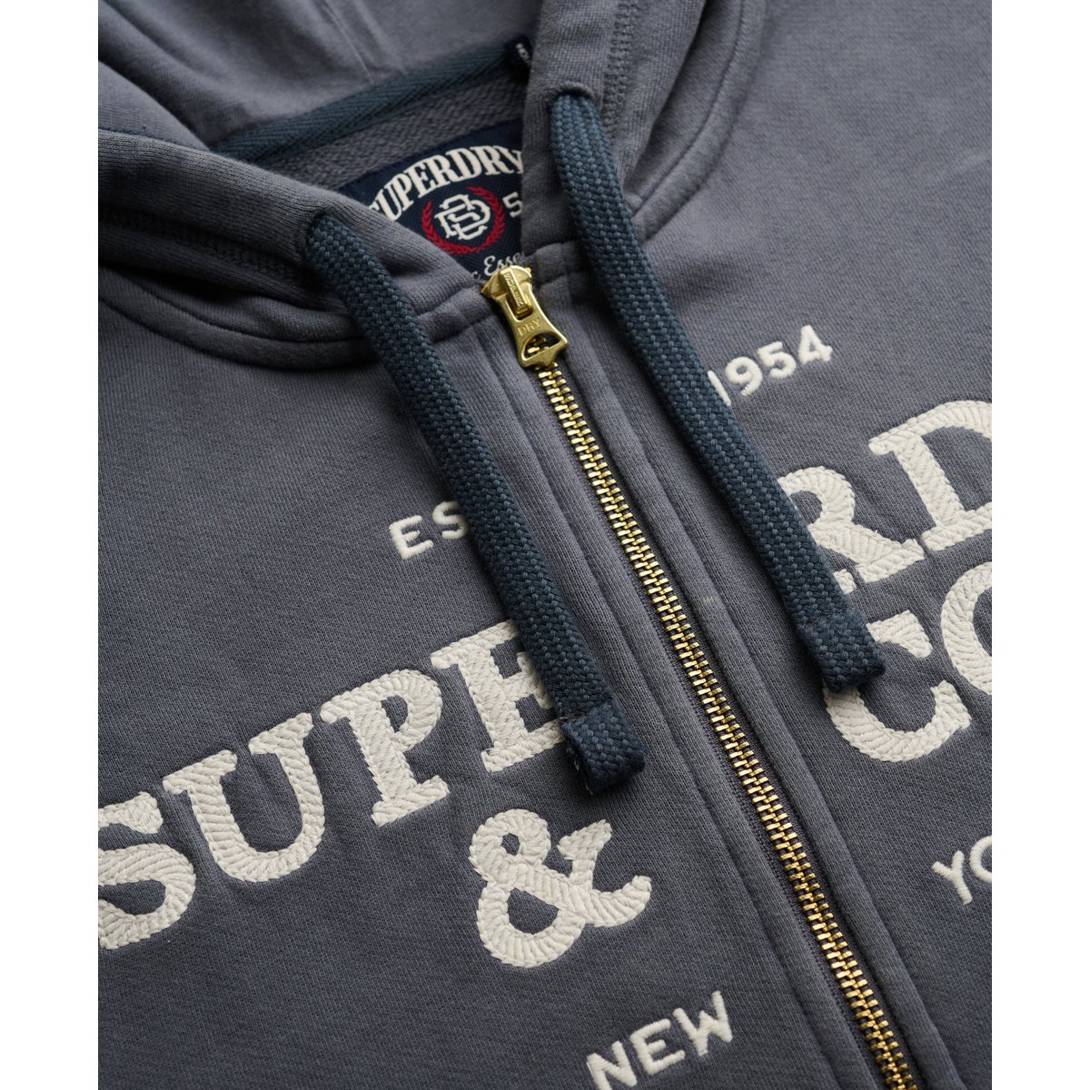 Sweat zippé à capuche Athletic Essentials coupe décontractée gris graphite, SUPERDRY