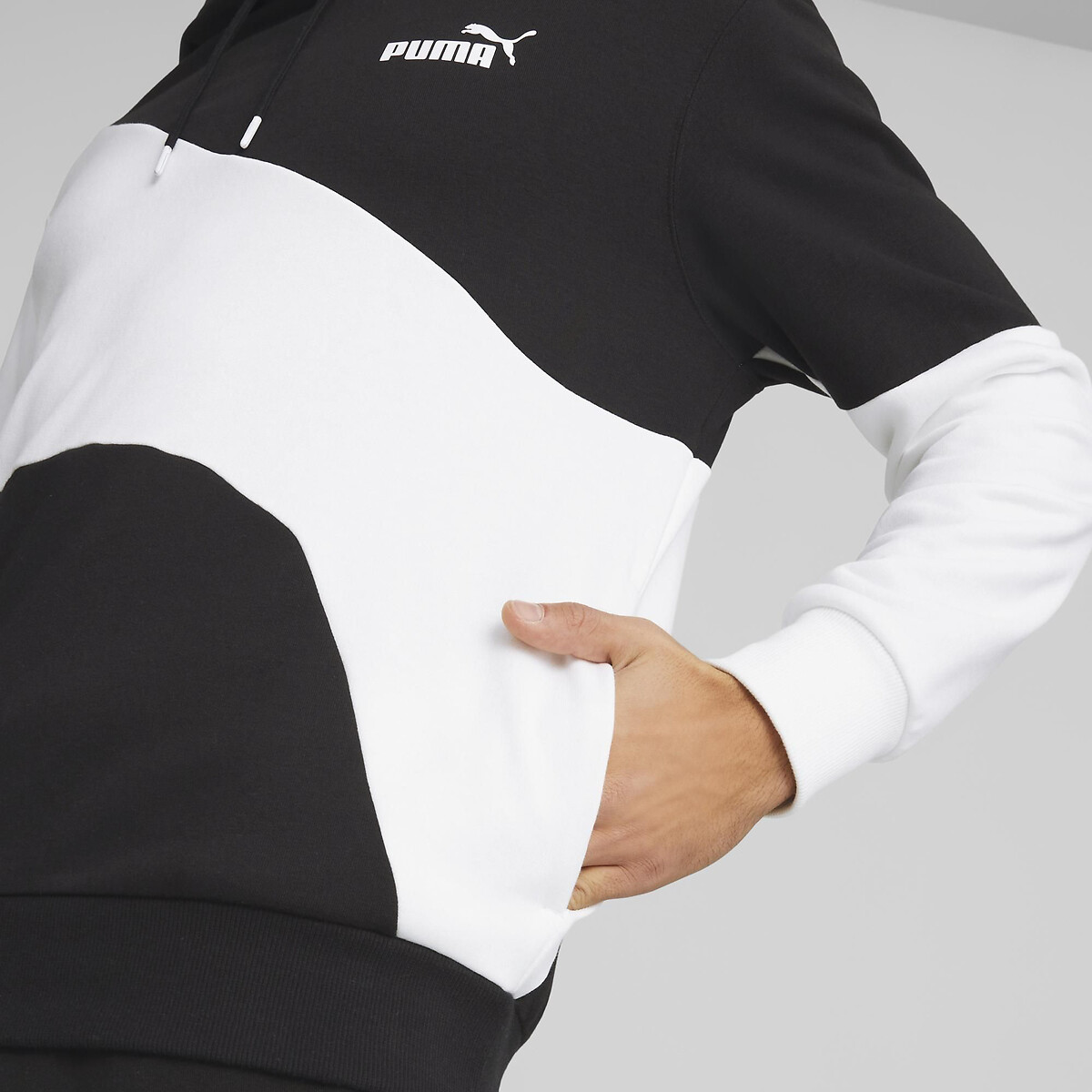 Sweat à capuche Power noir/blanc, PUMA