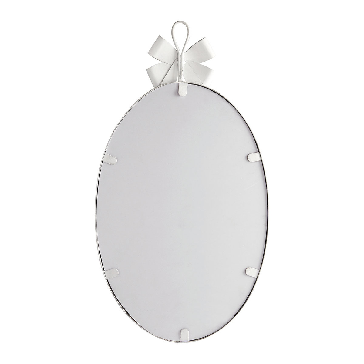 Miroir ovale grand modèle NŒUD blanc antique, MATHILDE M