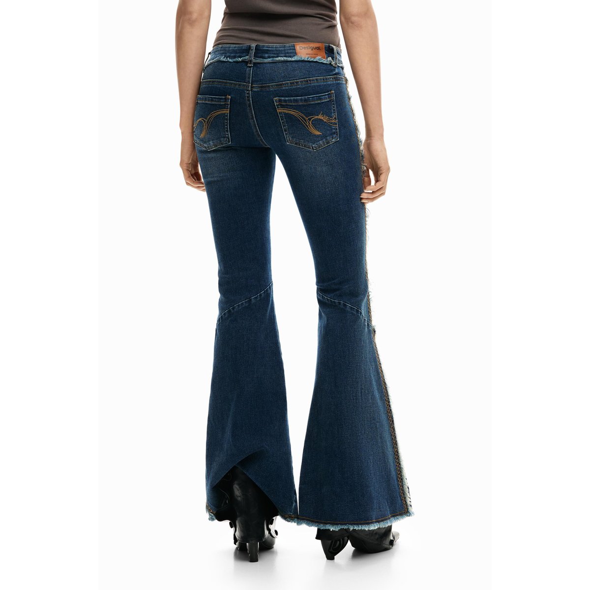 Jean flare effiloché bleu, DESIGUAL