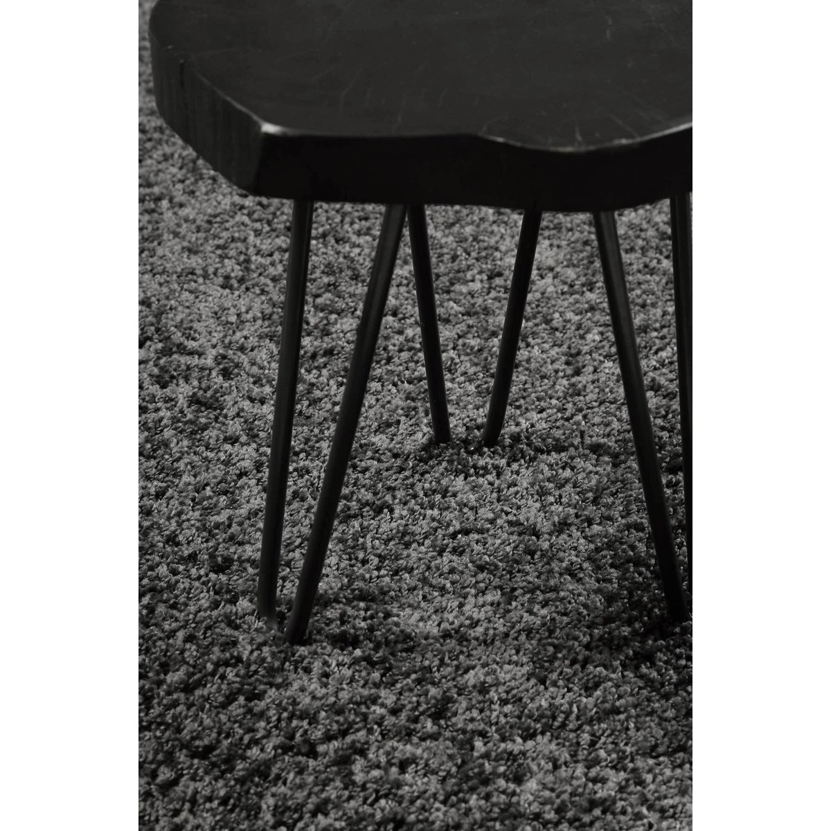 Tapis rond poils longs effet bouclettes ,  #Whisper Shag gris anthracite, ESPRIT