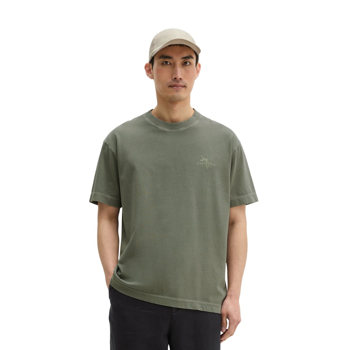 T-shirt loose avec un imprimé estival dans le dos gris foncé, MARC O'POLO