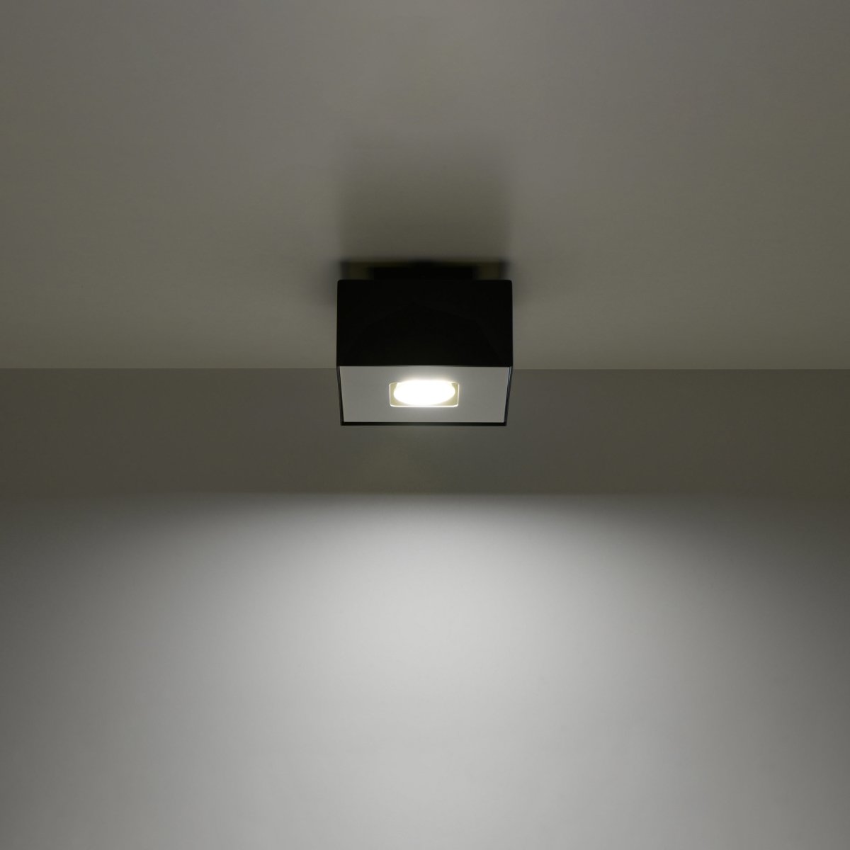 Plafonnier Acier Noir/Blanc GU10 1 Mono noir, EDEN