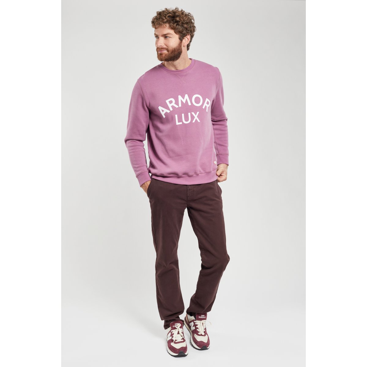 Sweat mixte en coton bio ARMOR-LUX purple h23/armorlux, ARMOR-LUX