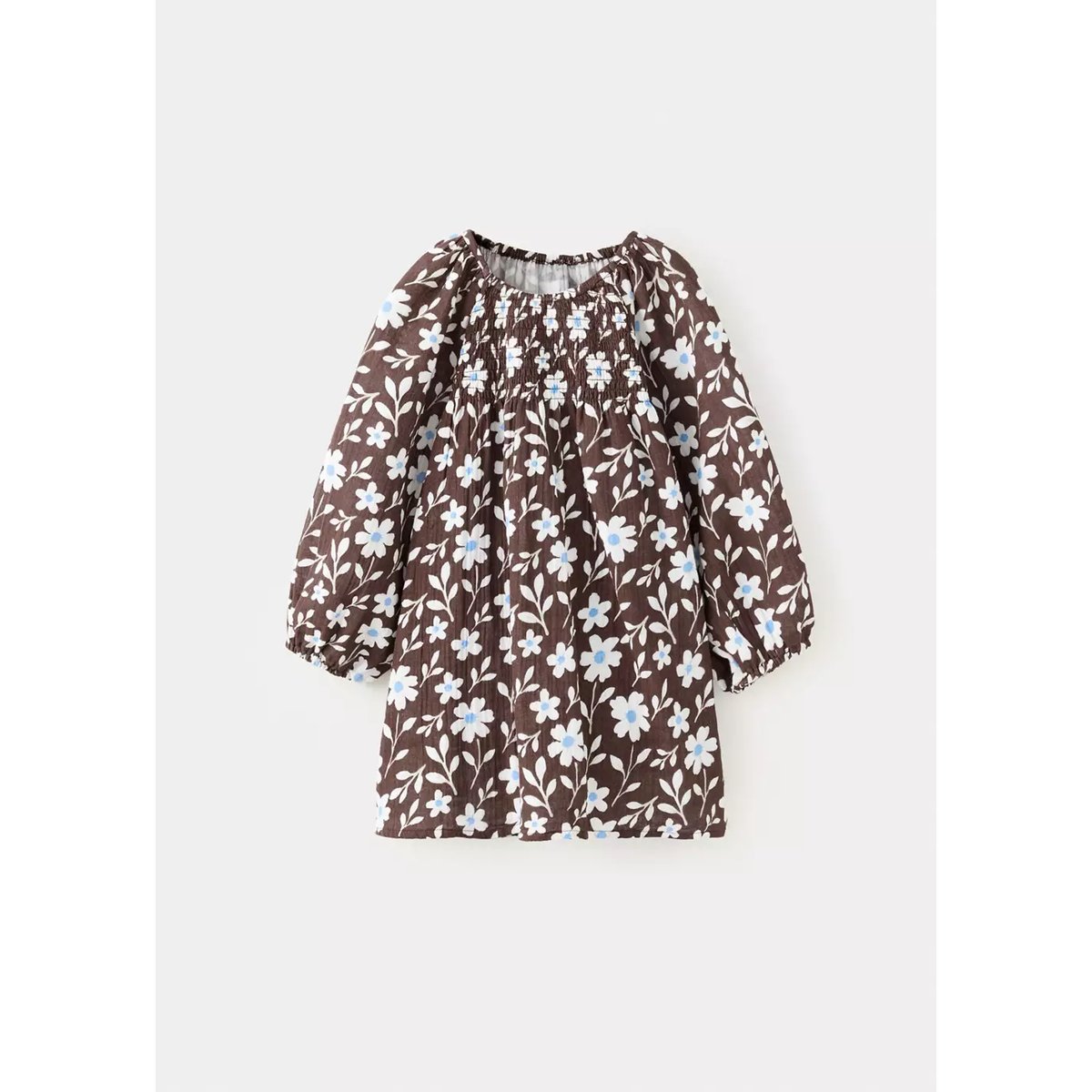 Robe à fleurs marron, MANGO BABY