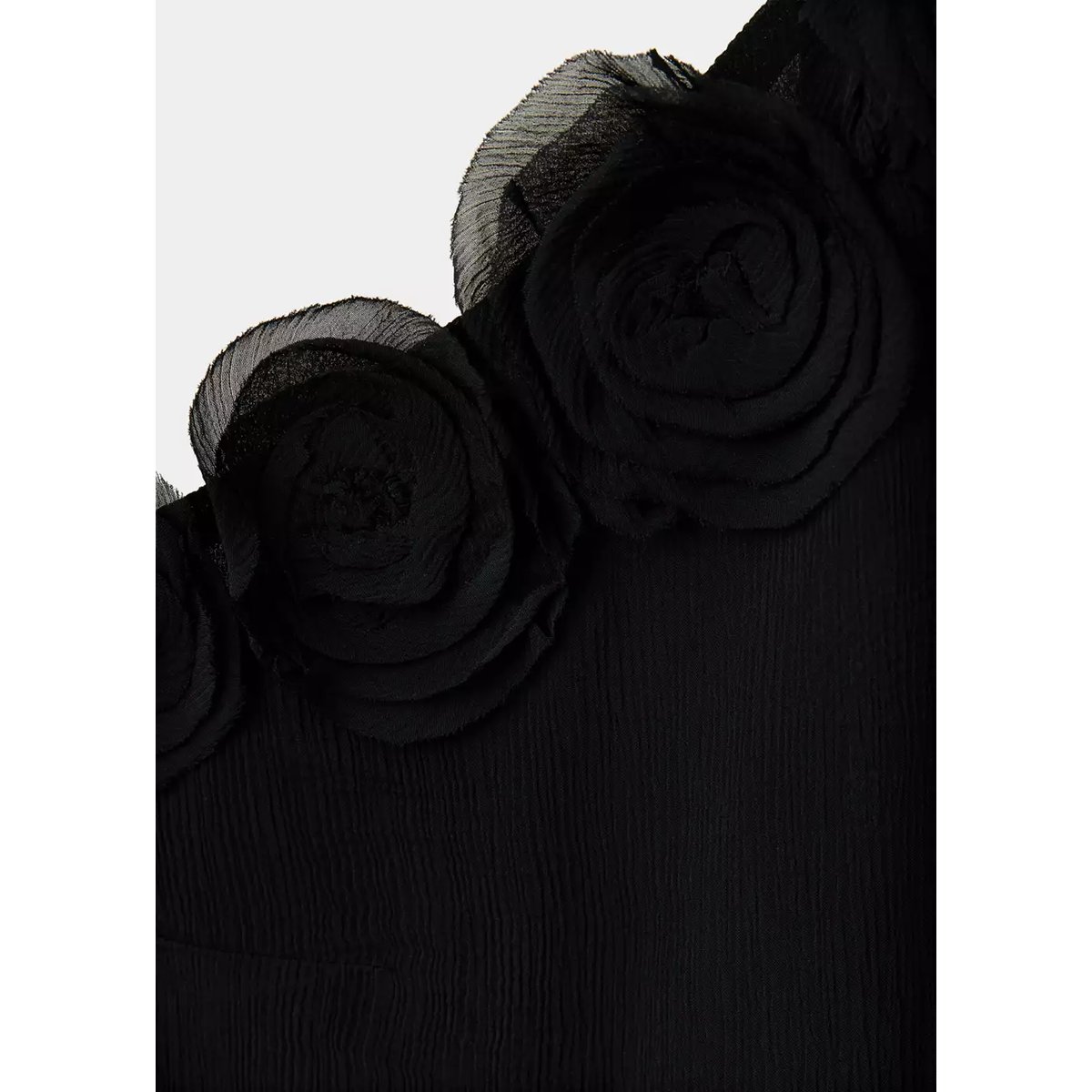 Robe halter détail fleurs noir, MANGO