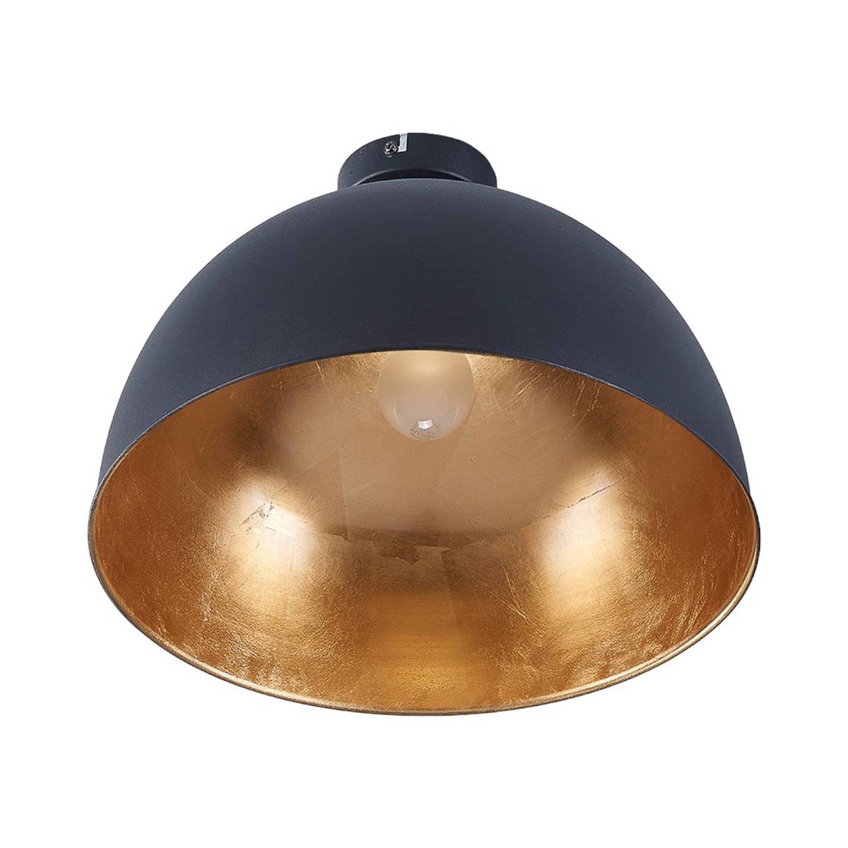 Plafonnier en métal moderne, Lya noir, or mat, LINDBY