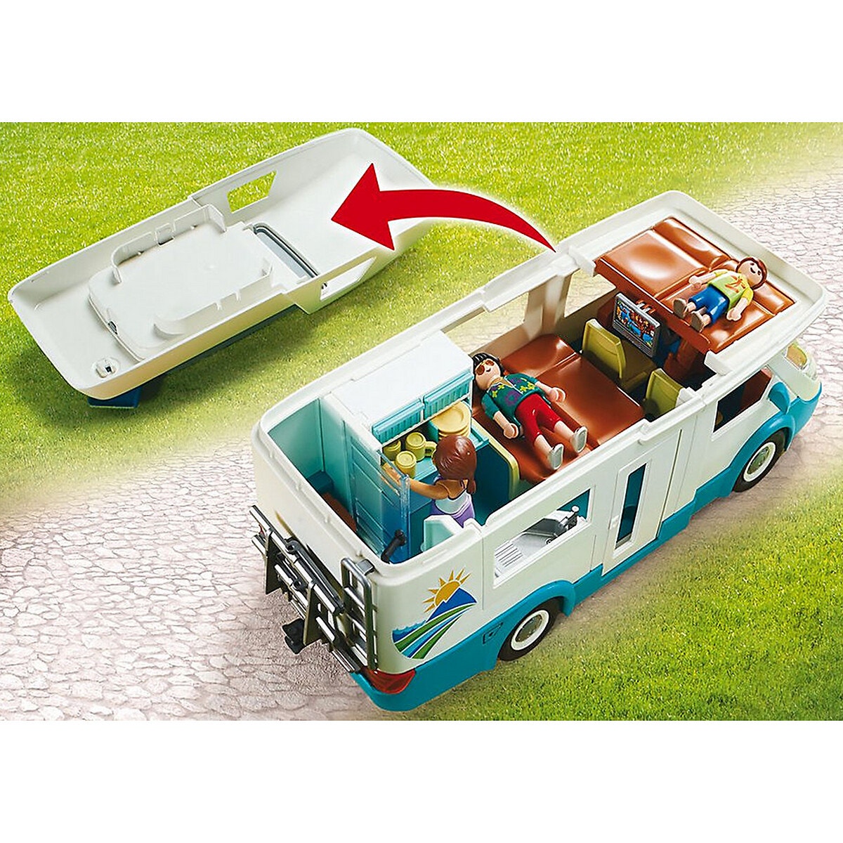 Famille et camping-car 70088 multicolore, PLAYMOBIL