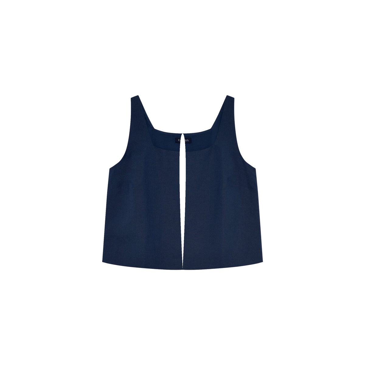 Chemise cropped en lin CINA bleu, CAROLL