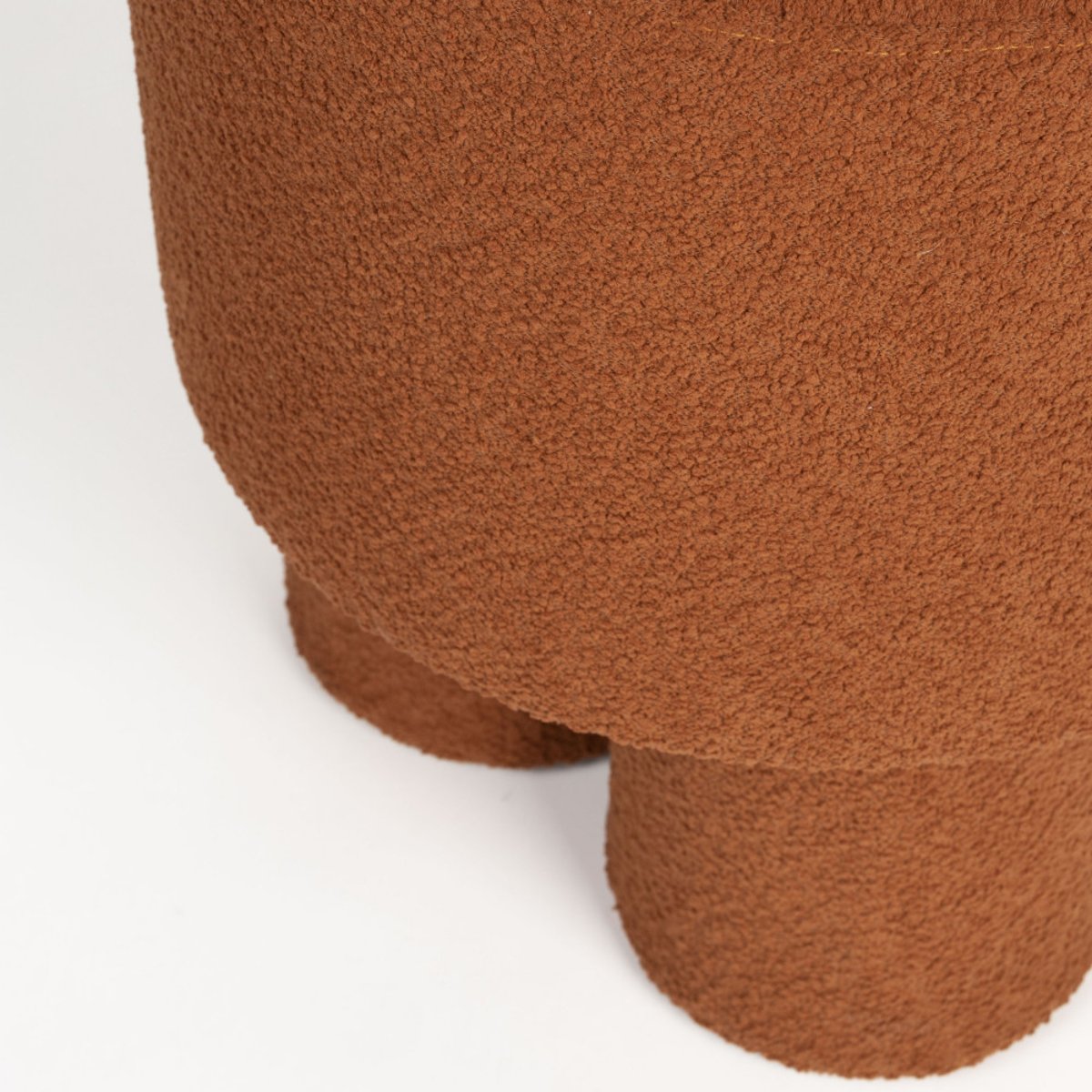Tabouret rond en tissu bouclette 40cm- MARCOS rouille, DRAWER