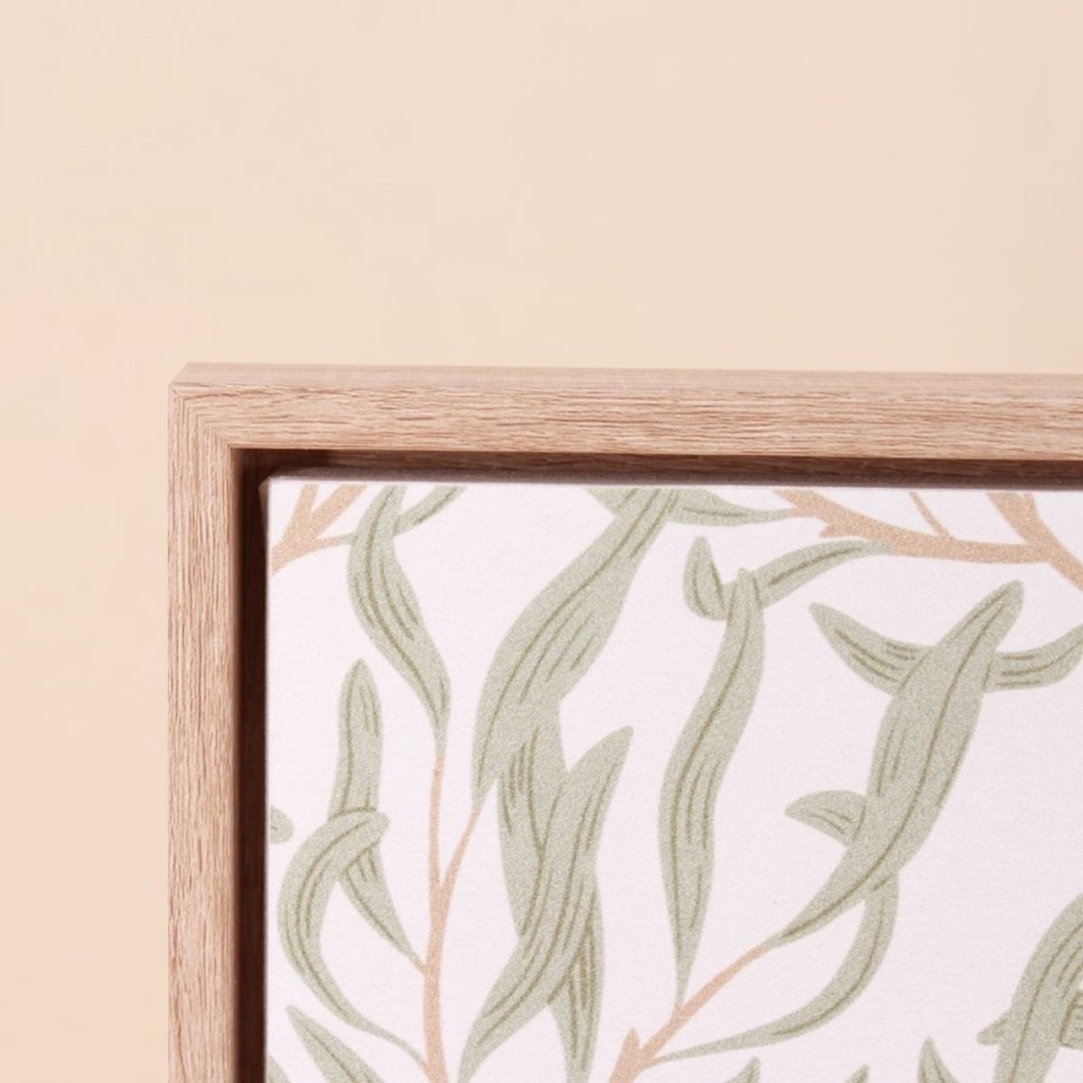 Image encadrée, toile de lin imprimée 45x60cm vert, ORNAMI