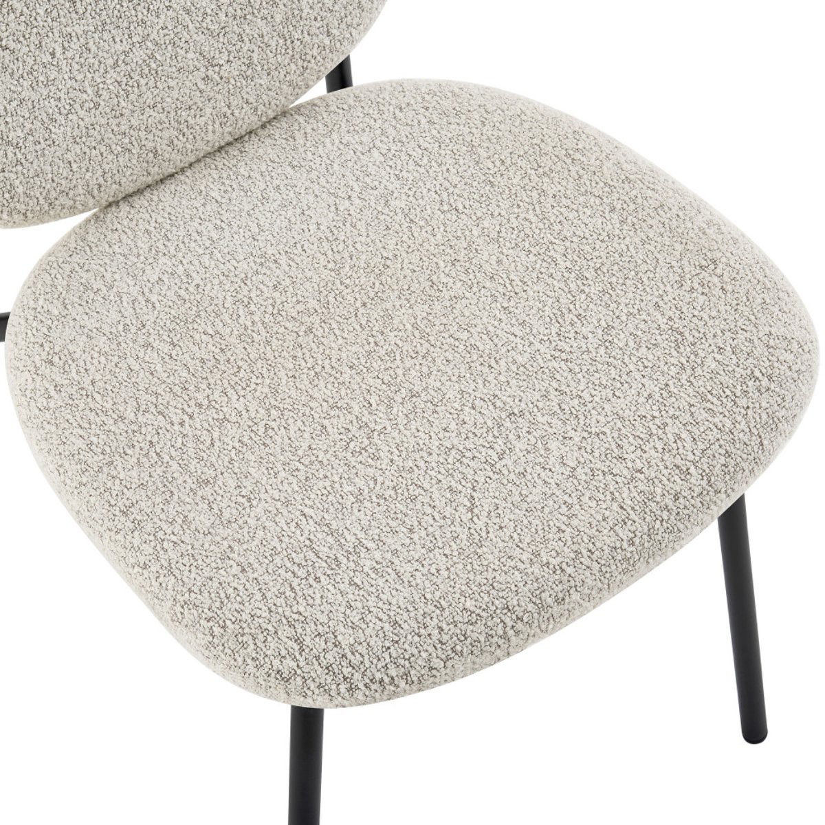 Lot de 2 chaises en tissu et métal- DALBY écru chiné, DRAWER