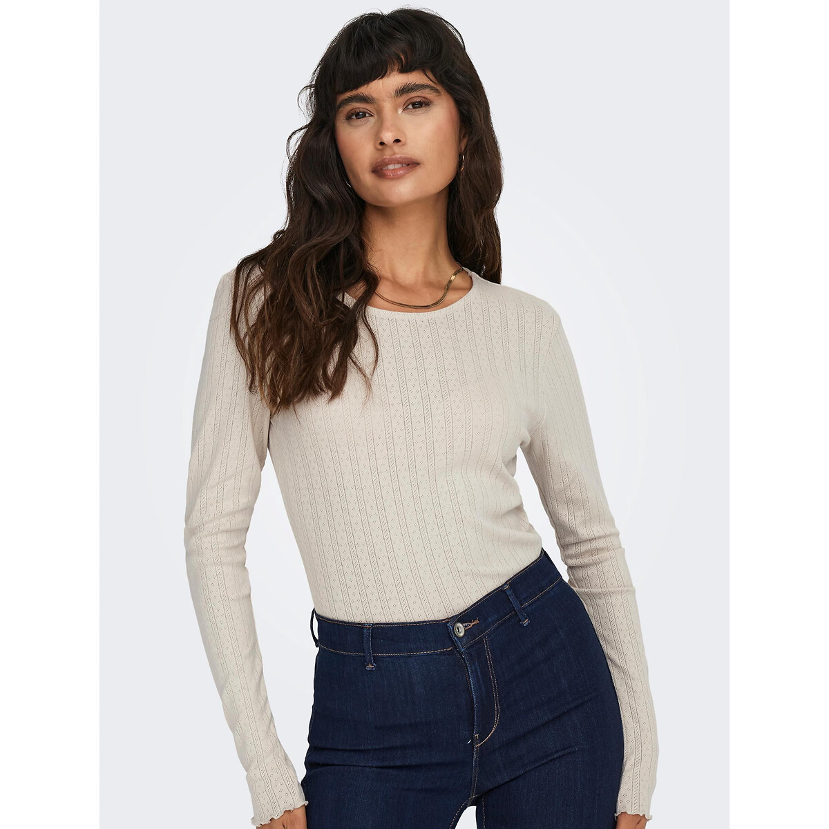 T-shirt manches longues ecru, ONLY PETITE