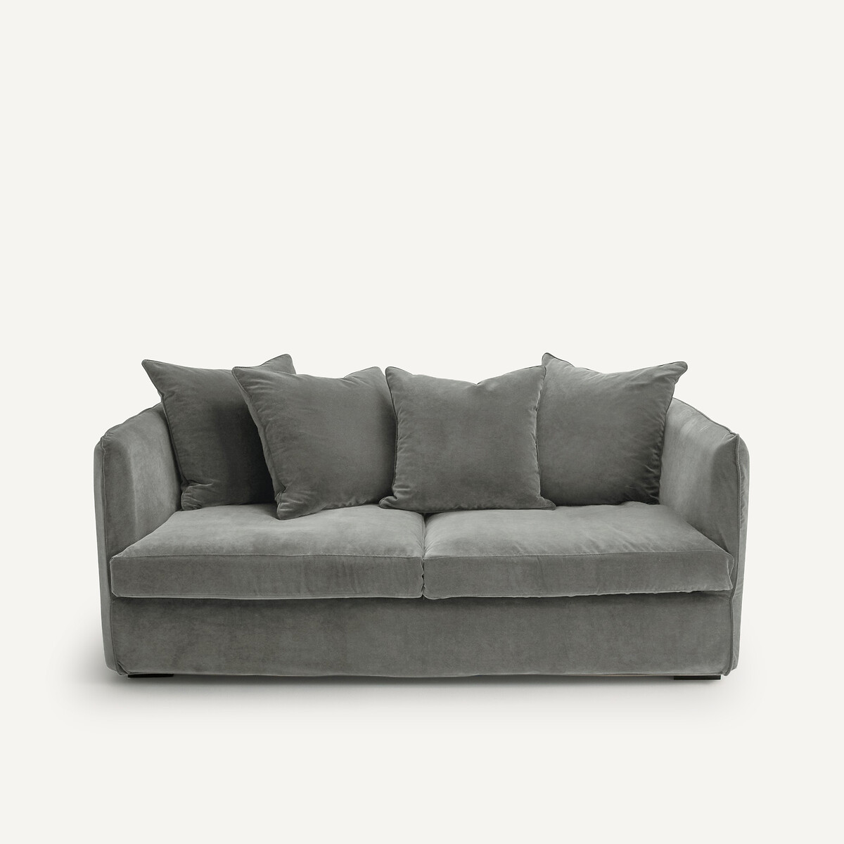 Canapé 3, 4 ou 5 places, en velours stonewashed, Neo Chiquito vert sapin, AM.PM