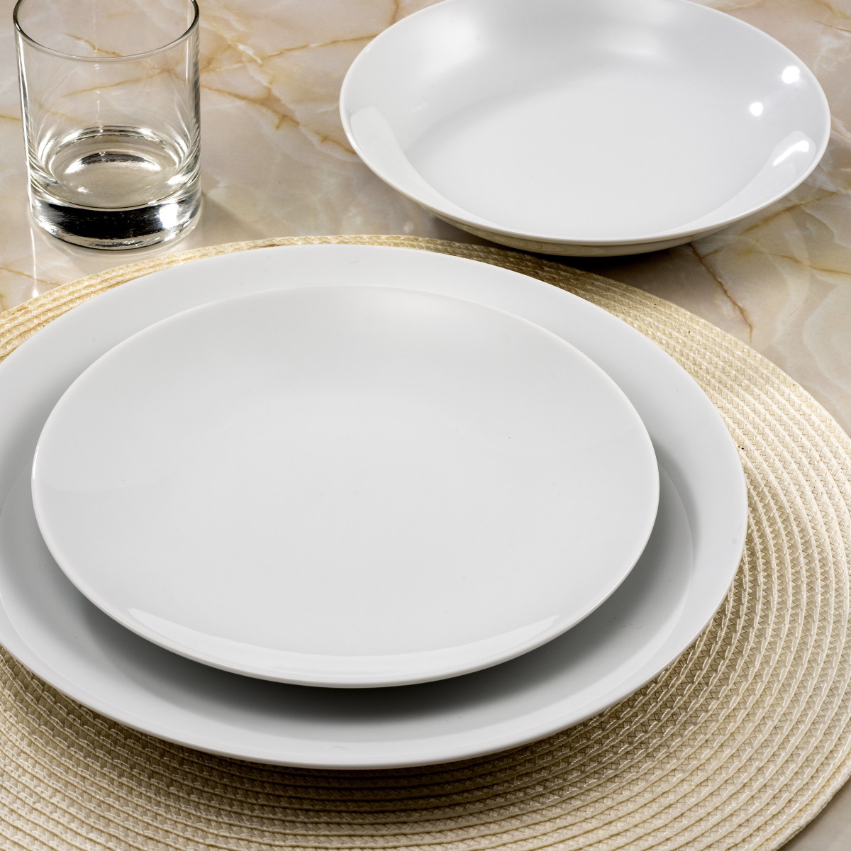 Coffret 6 assiettes creuses - HERMINE blanc, MEDARD DE NOBLAT