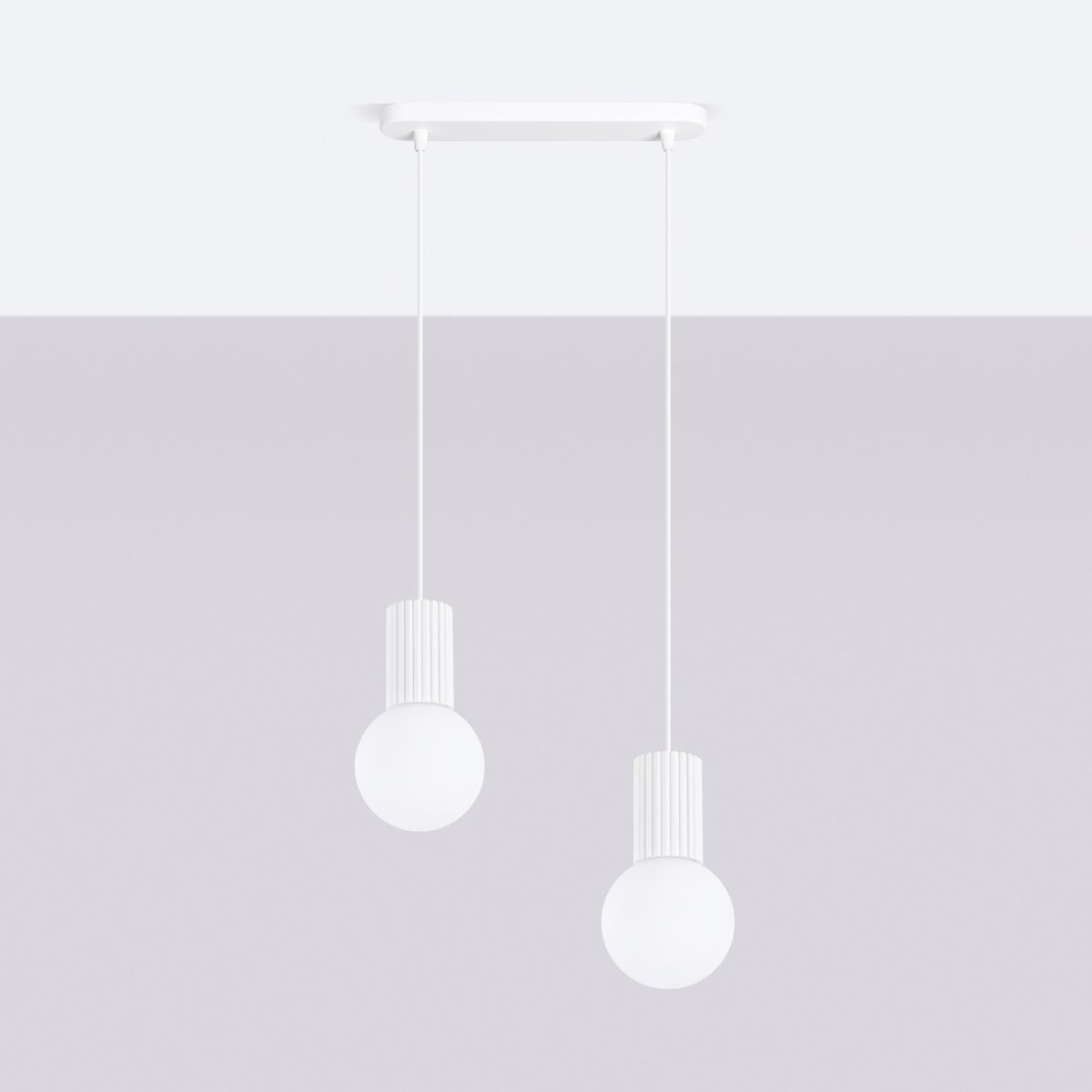 Suspension Aluminium Blanc G9 2 Halo blanc, EDEN