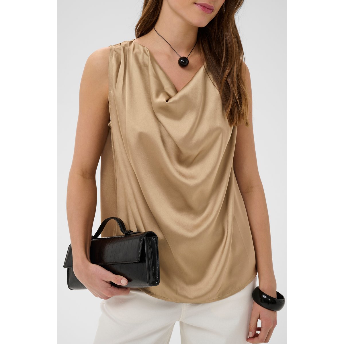 Blouse sans manches beige dune, CULTURE