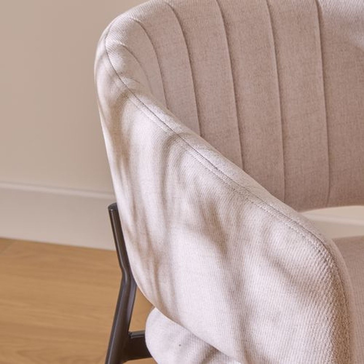 Lot de 2 fauteuils à diner en tissu SOLEA beige, TOILINUX