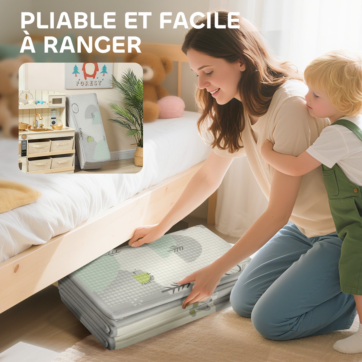 Tapis de jeu pour enfants XPE multicolore multicolore, AIYAPLAY