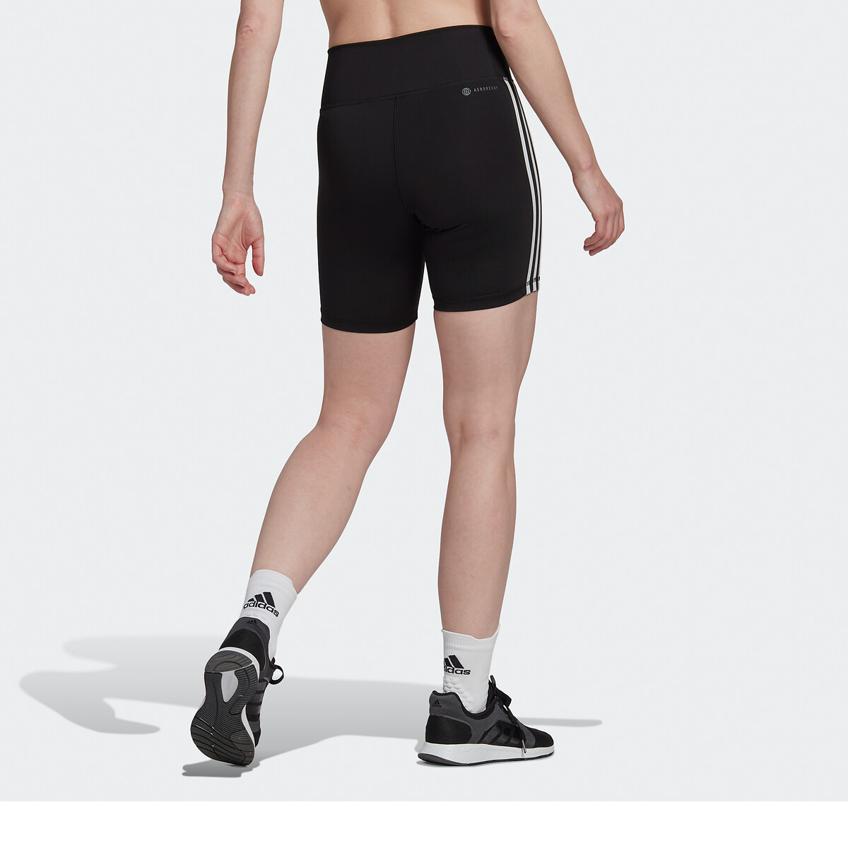 Shorts sportivo vita alta Essentials 3 stripes nero , adidas Performance