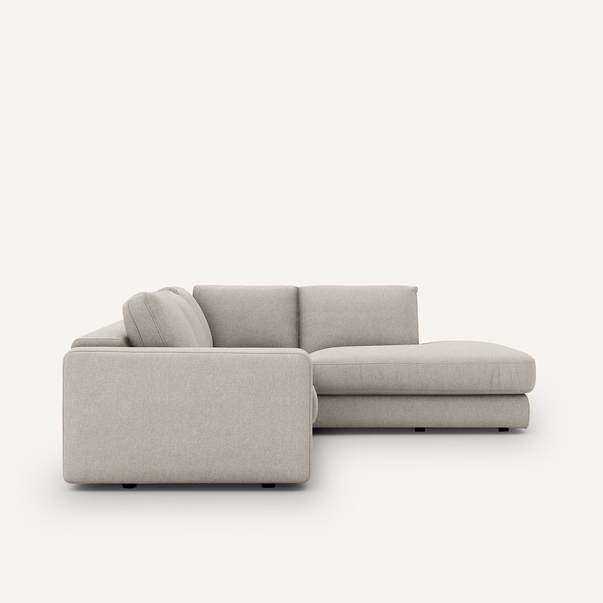 Hoekbank met structuur in viscose en linnen, Skander naturel, AM.PM