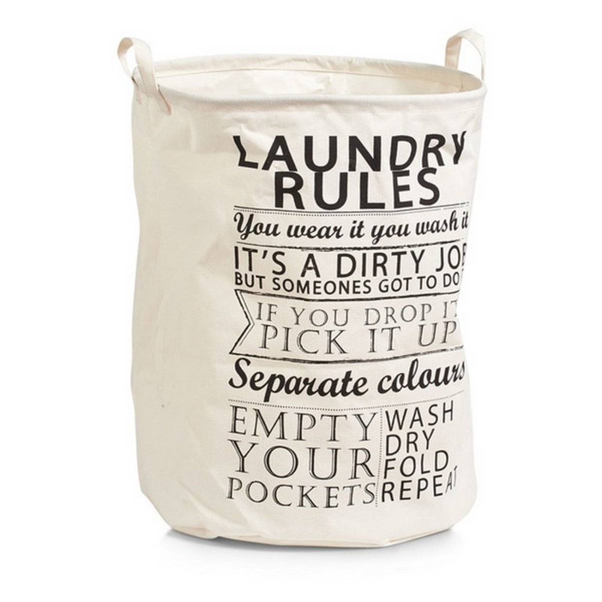 Panier à linge toile rigide Laundry Rules écru, ZELLER PRESENT