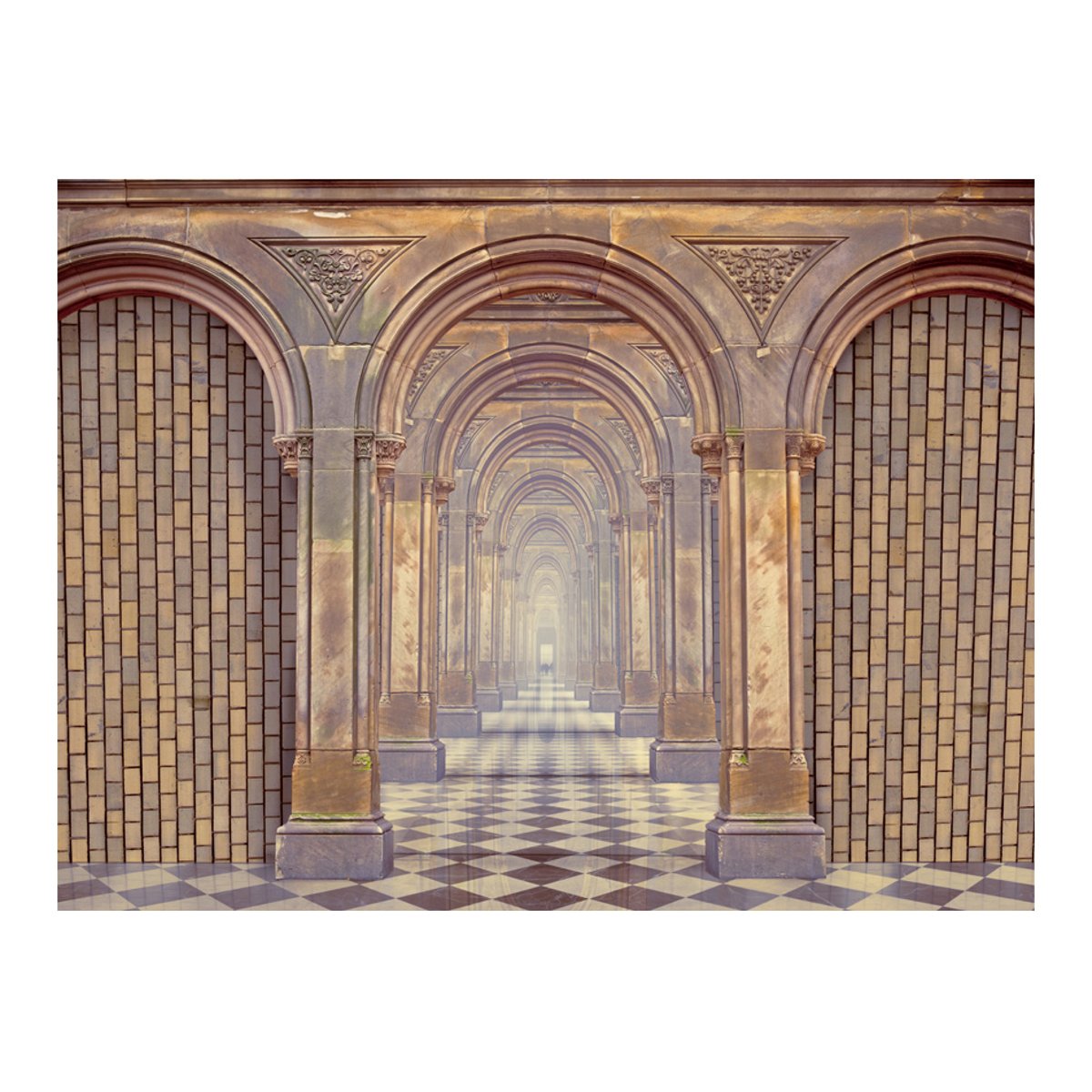 Papier peint intissé panoramique Ville et Architecture The chamber of secrets beige, EDEN