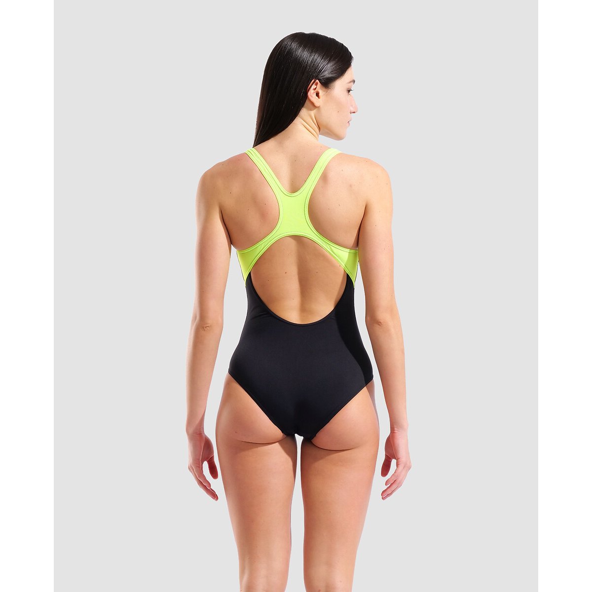 Fato de banho JELLYFISH costas swim pro preto / amarelo-fluorescente, ARENA