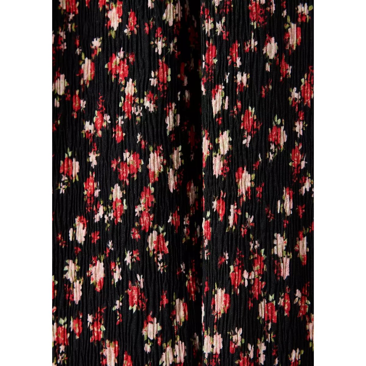 Robe plissée imprimée noir, MANGO