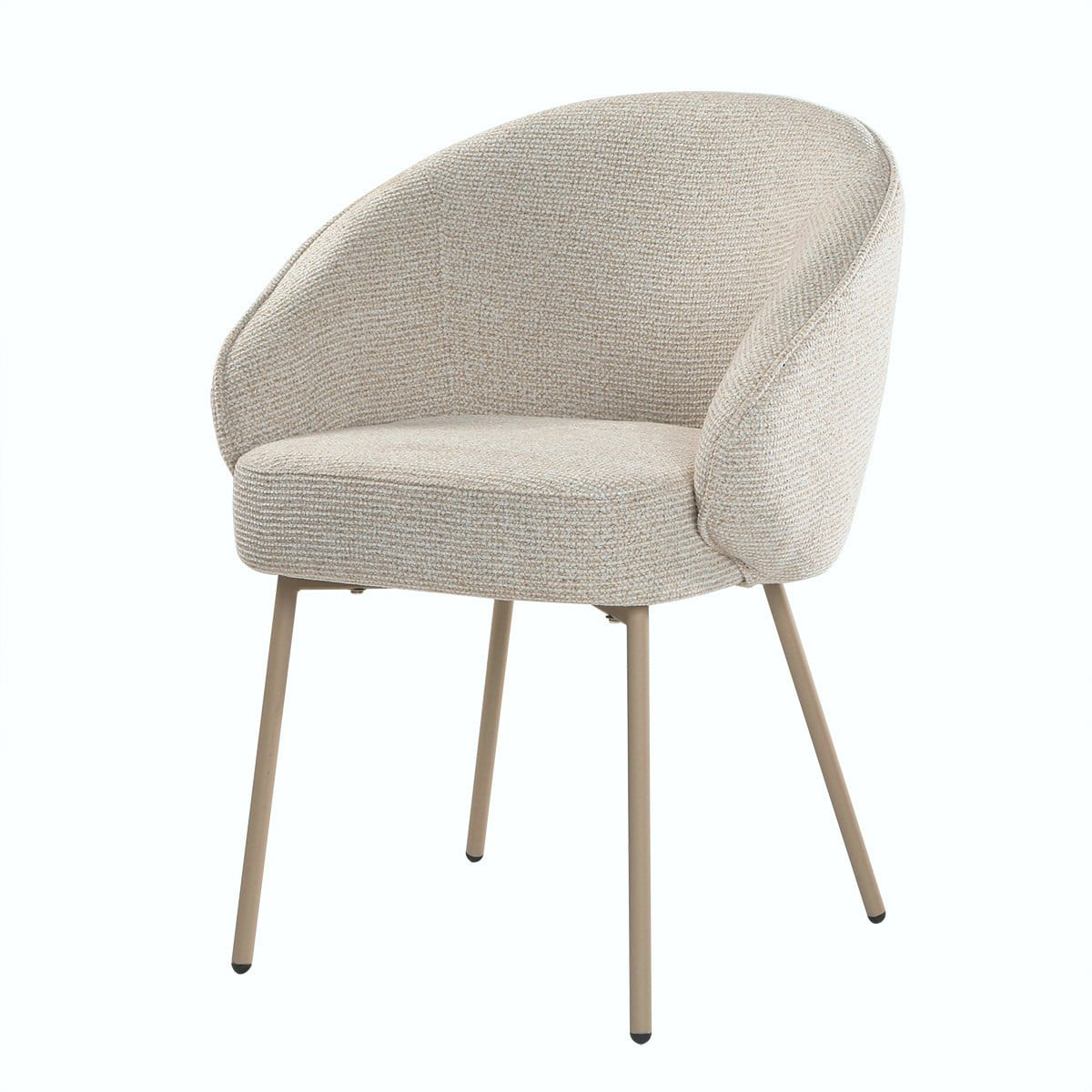 Lot de 2 Chaises en tissu et métal PIA beige, CALICOSY