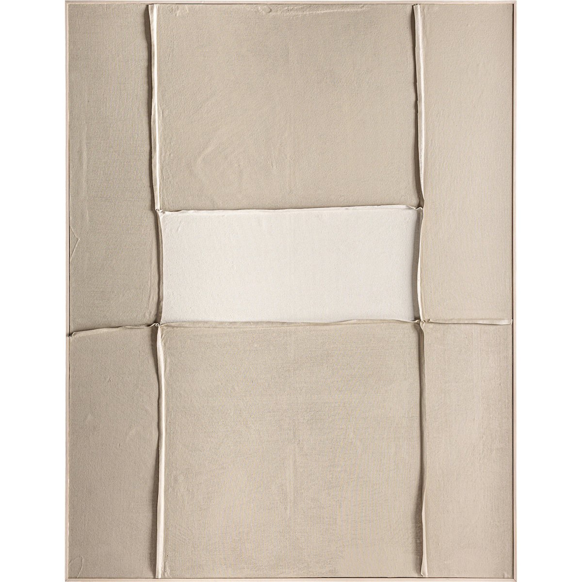 Toile abstraite en relief beige et tons bruns, RECOLLECTION