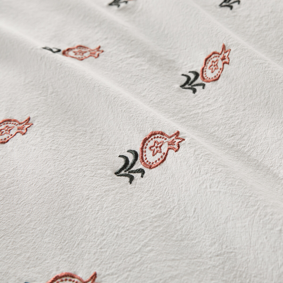 Anda Embroidered Vintage Cotton Pillowcase ecru , LA REDOUTE INTERIEURS