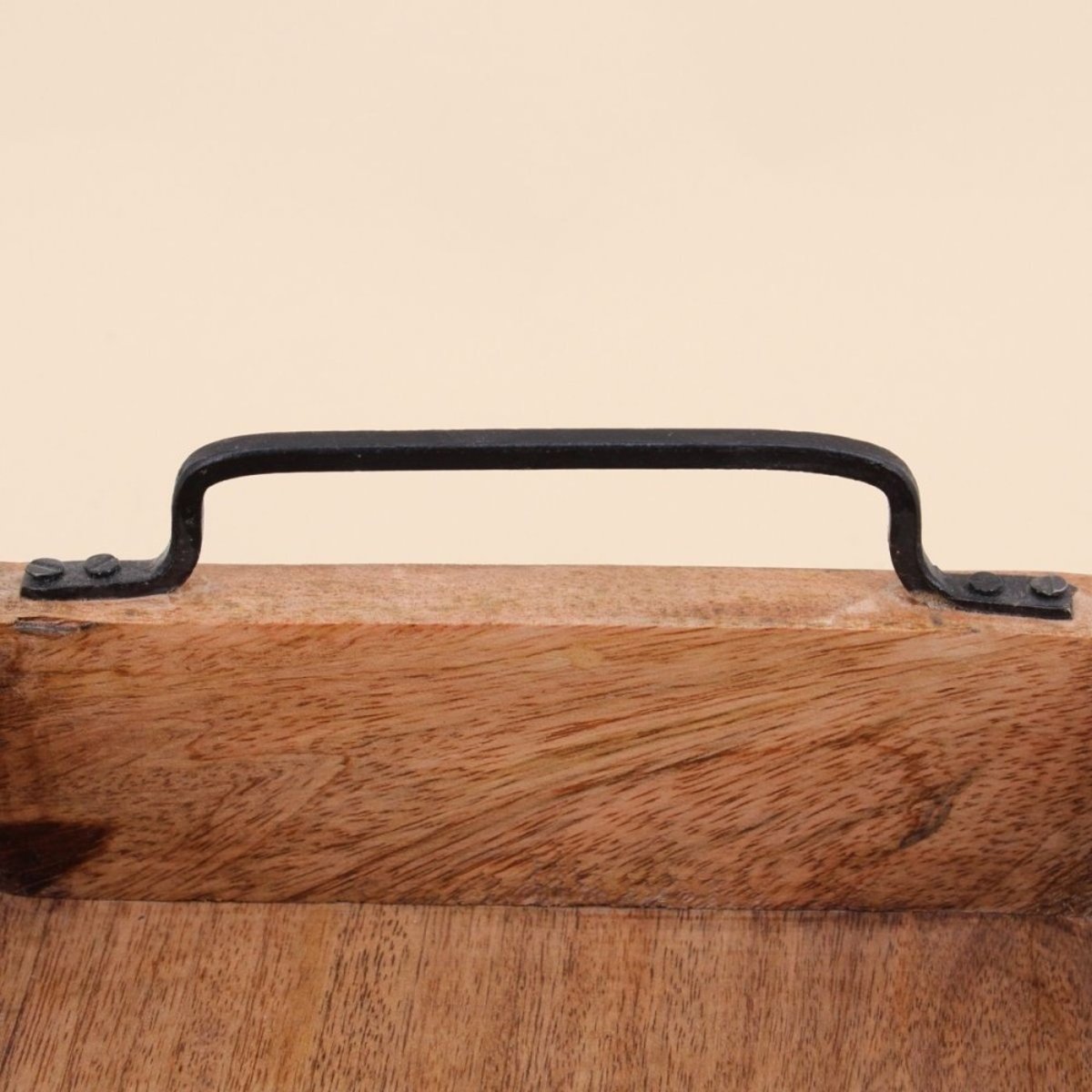 Plateau en bois avec poignées 30x21cm naturel, ORNAMI