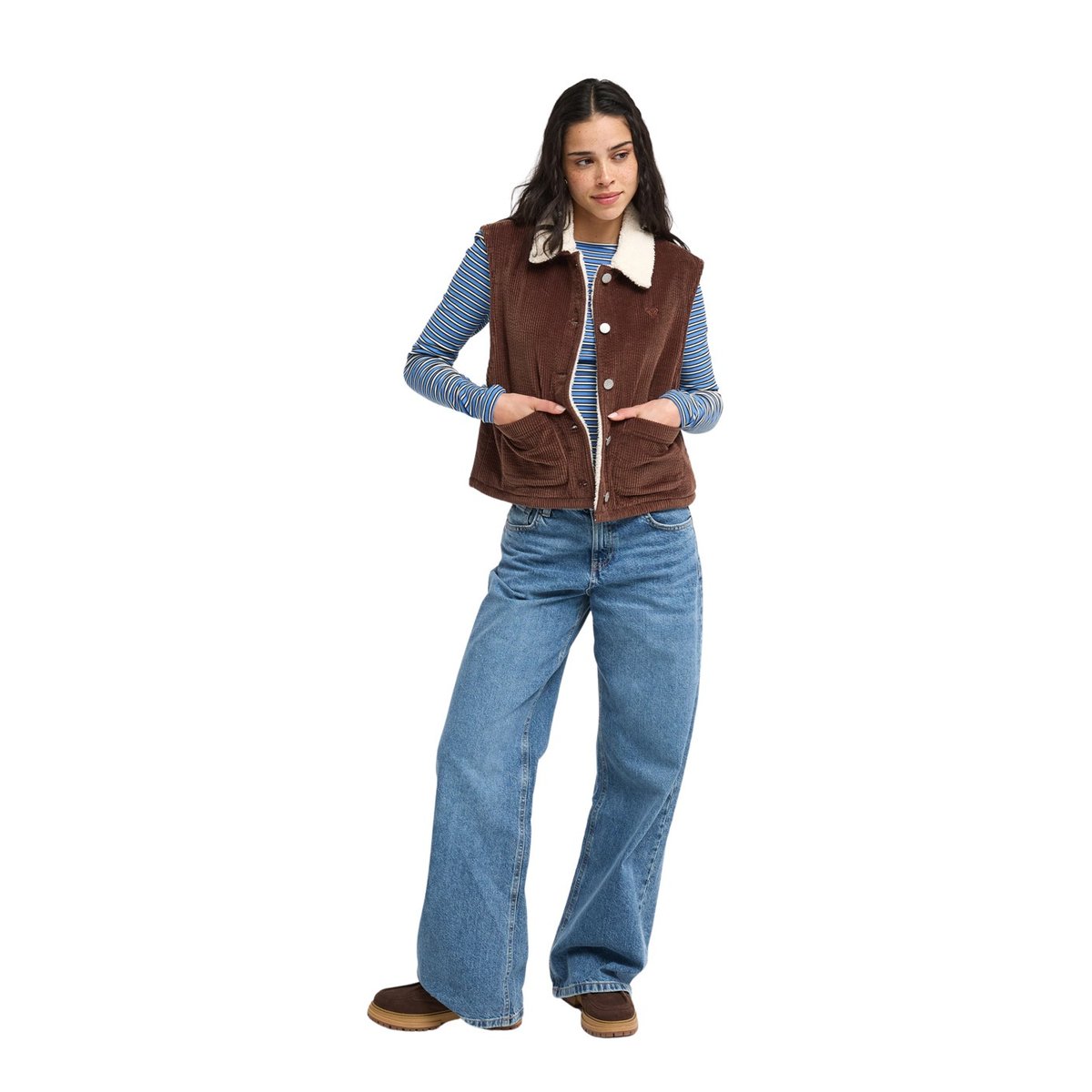 Gilet en velours côtelé WILLOW TRAIL. couleur unique, ROXY