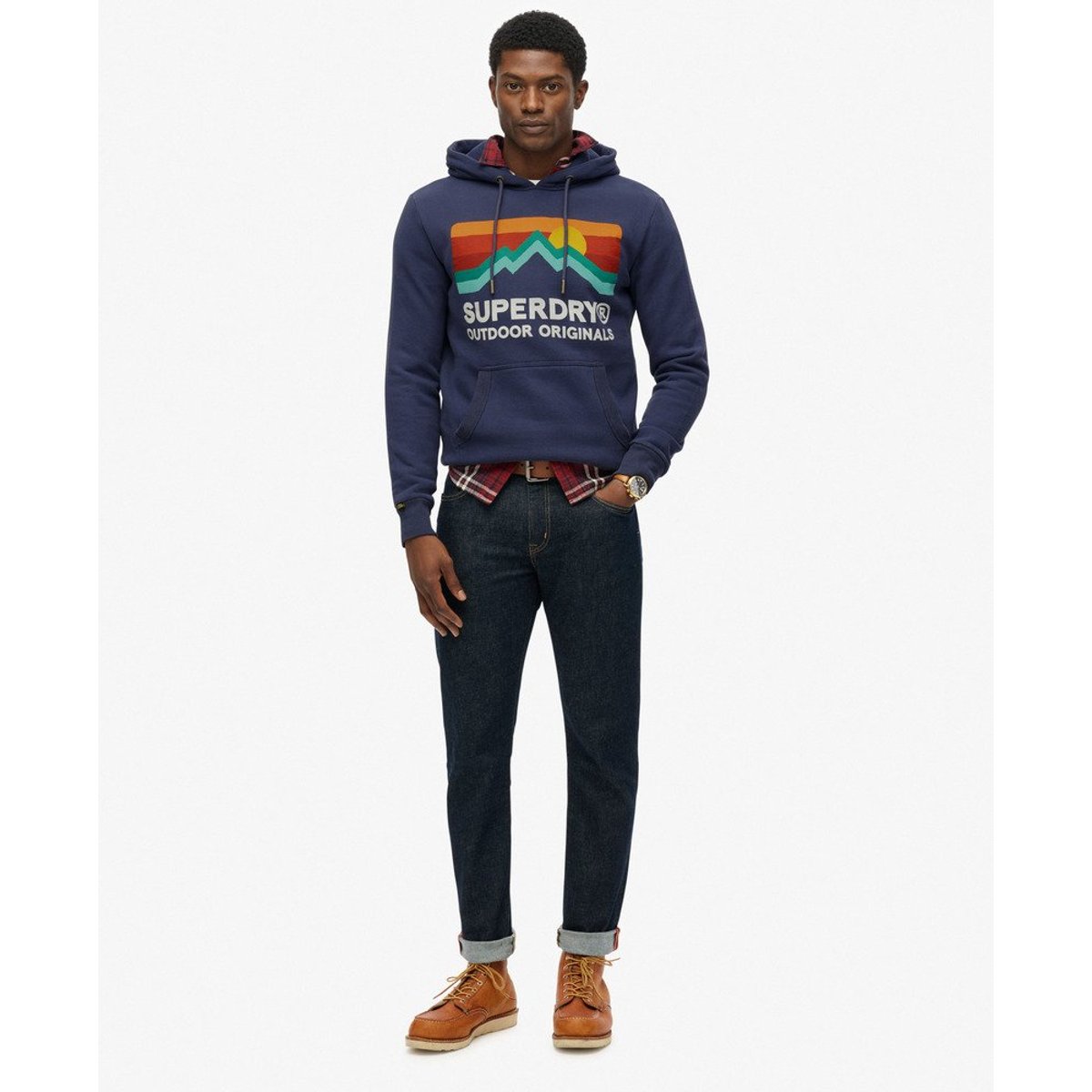 Sweat à capuche Great Outdoors Coupe décontractée bleu marine lauren, SUPERDRY