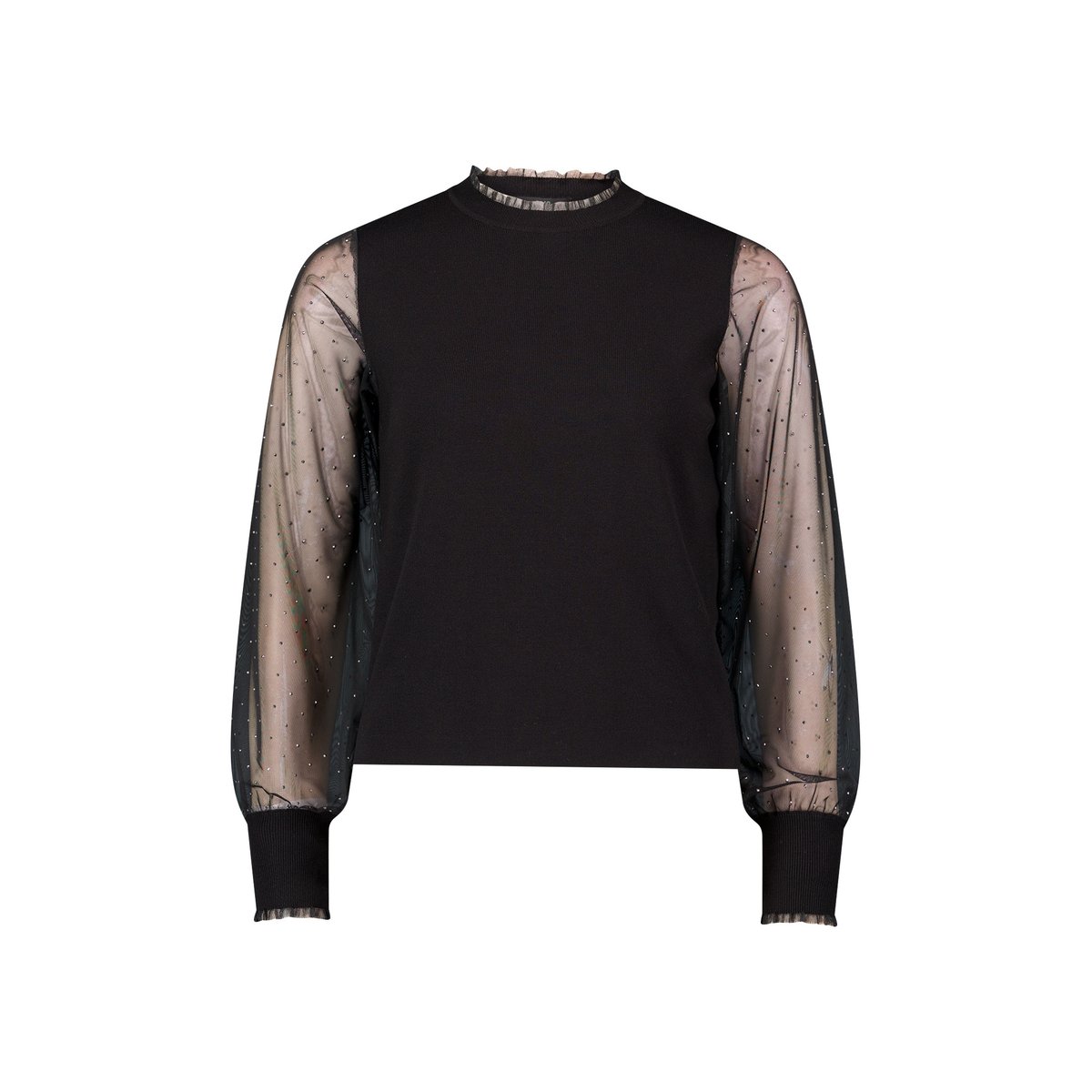 Pull-over en fine maille à strass black beauty, ZERO