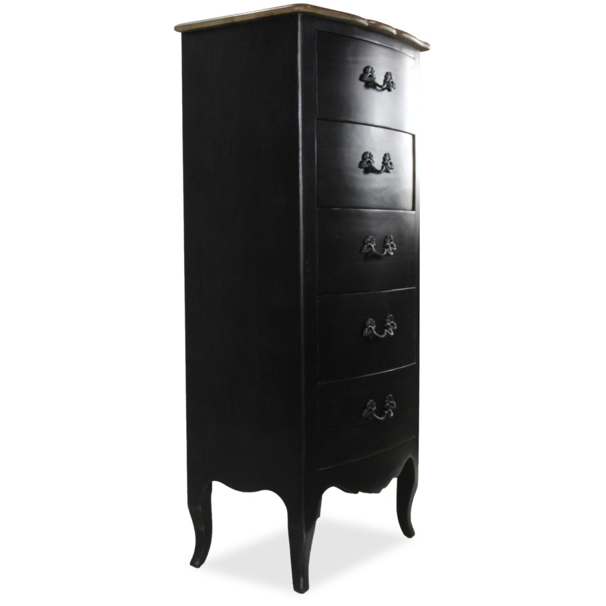 Semainier louis xv 5 tiroirs noir, INTERIOR'S