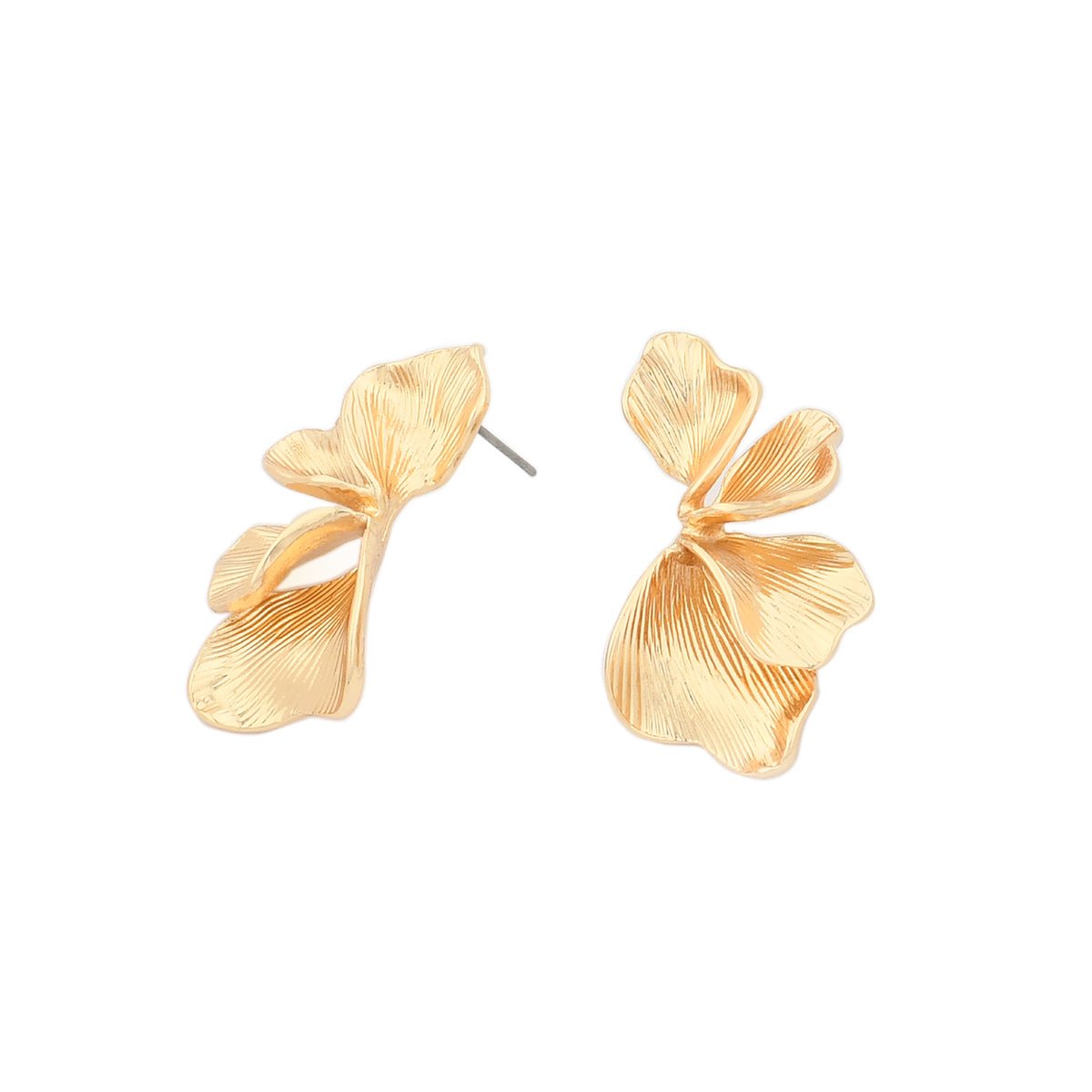 Boucles d'oreilles demi feuilles dorées doré, BALABOOSTE