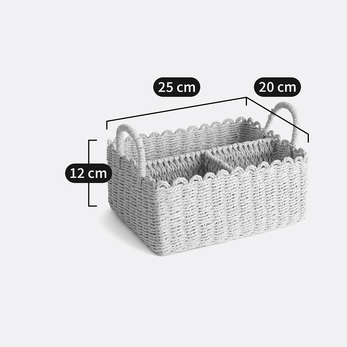 Panier multirangement en papier tressé, Petalia beige, LA REDOUTE INTERIEURS