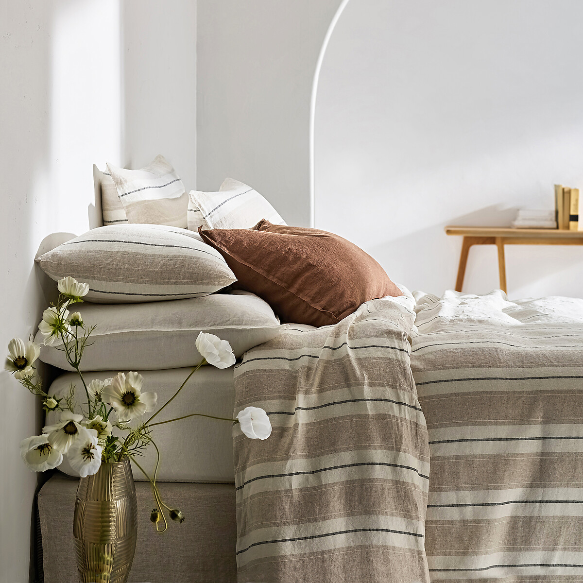 Makoun Washed Linen Duvet Cover off white/natural/grey, AM.PM