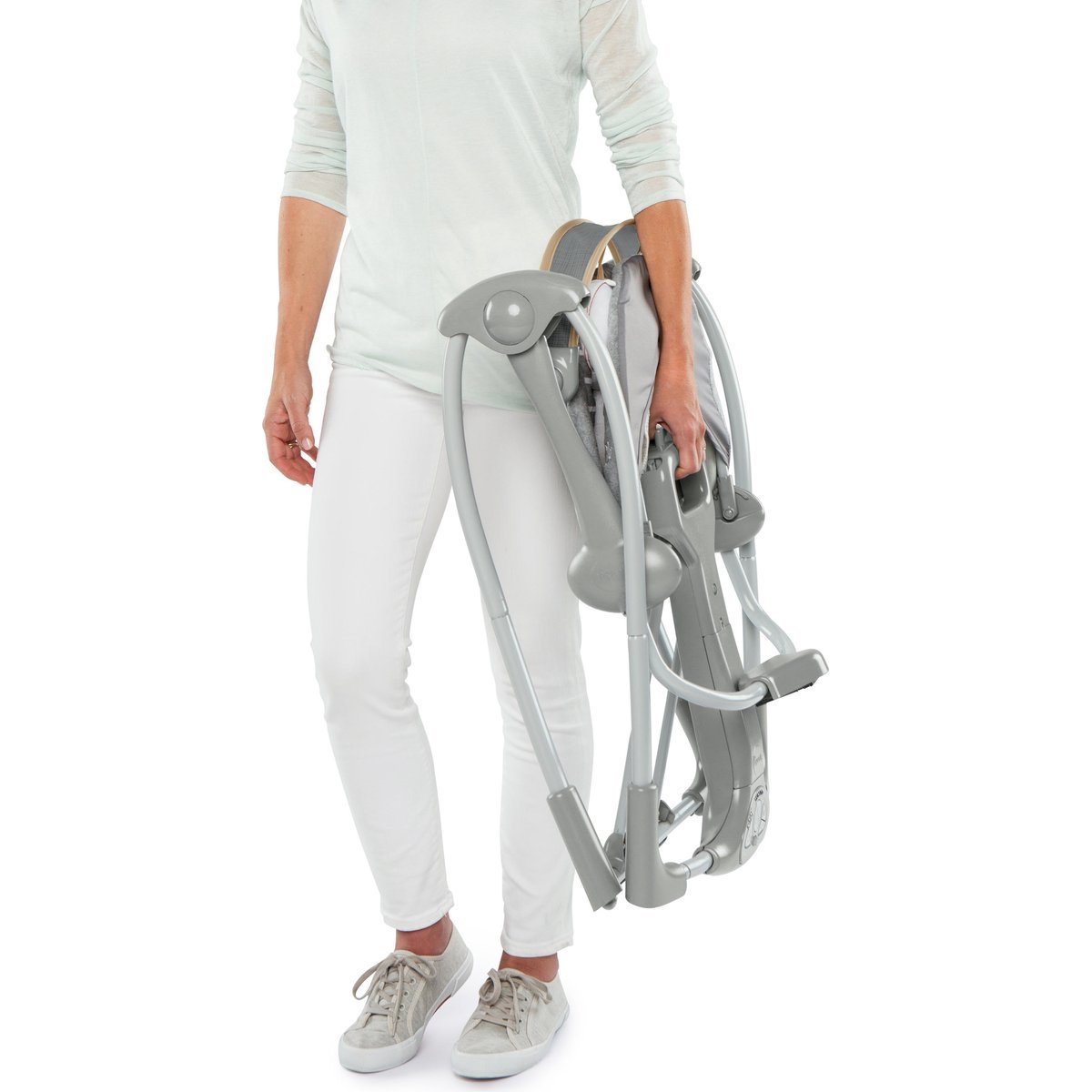 Balancelle pliable Bella Teddy gris, blanc, INGENUITY