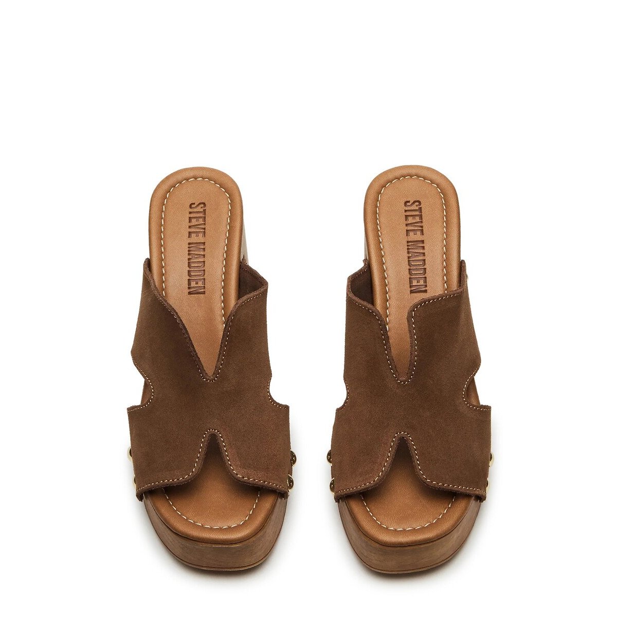 Mules à talons en cuir suède Sunkissed marron, STEVE MADDEN