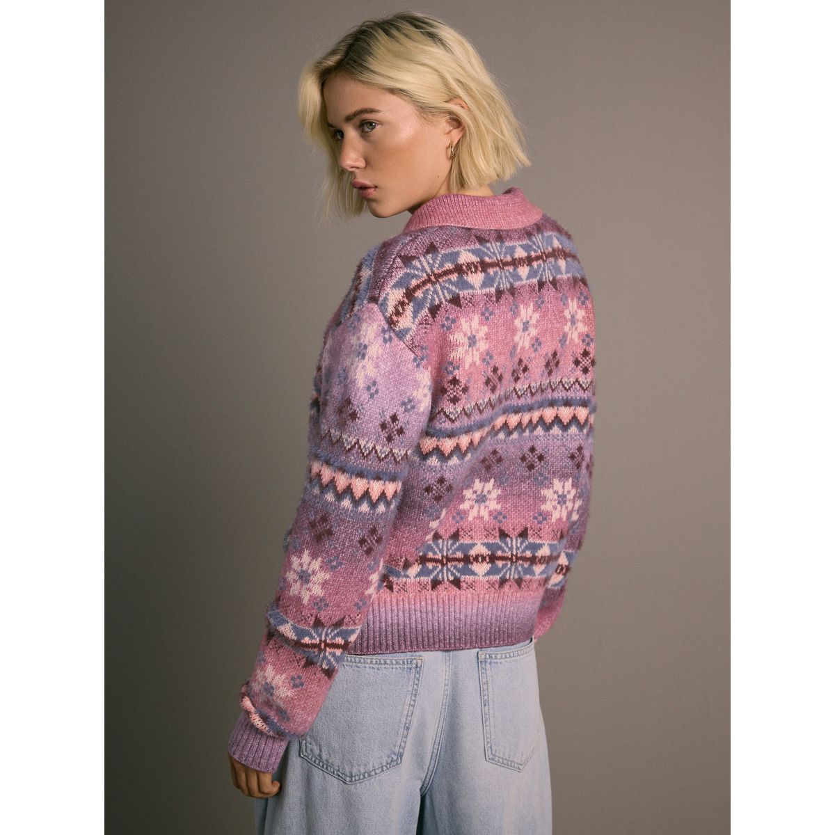 Cardigan teint par sections rose/violet multicolore, NEXT