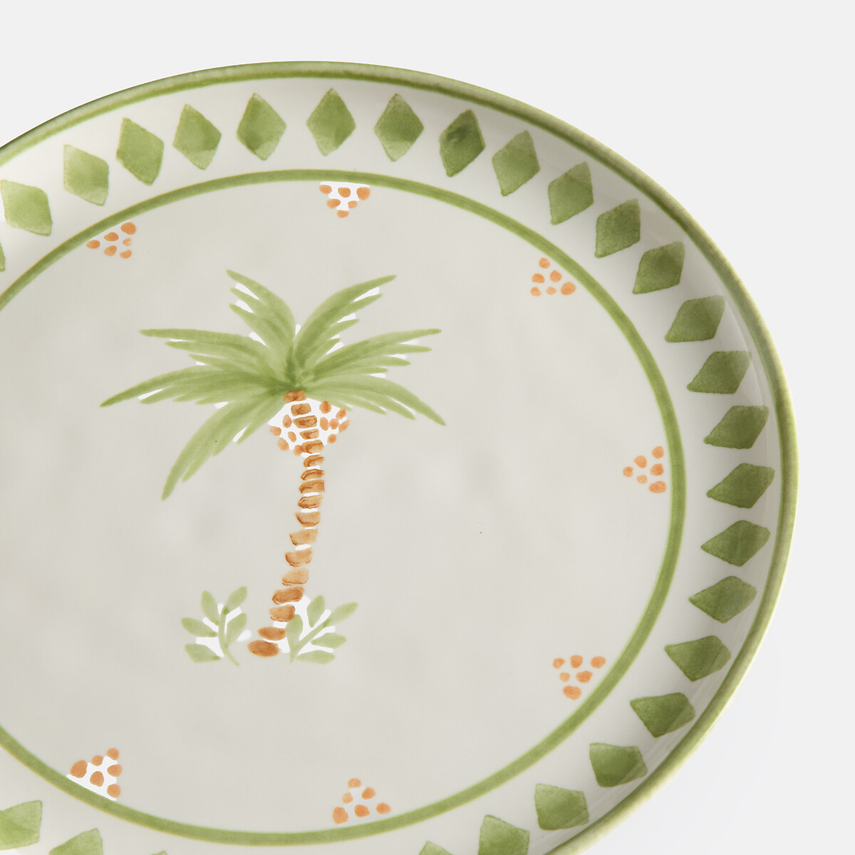 Set aus 4 Desserttellern, Steingut, LIMAO palmendruck, LA REDOUTE INTERIEURS