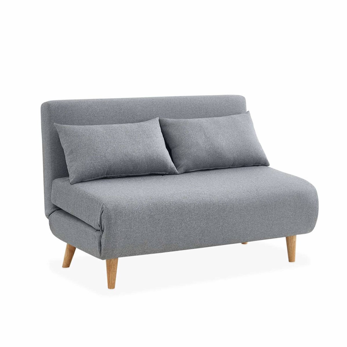 Canapé convertible 2 places tissu GUESTA gris clair, SWEEEK