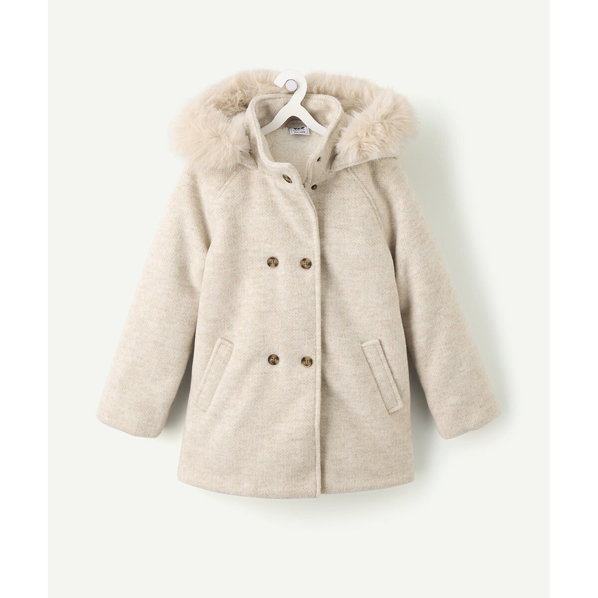 Caban avec capuche beige, TAPE A L'OEIL