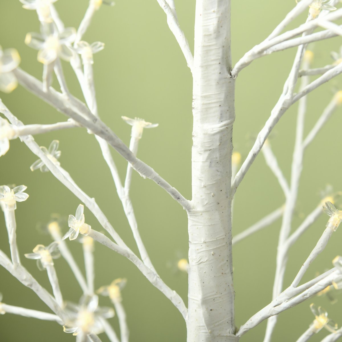 Arbre illuminé Plastique Blanc blanc, HOMCOM
