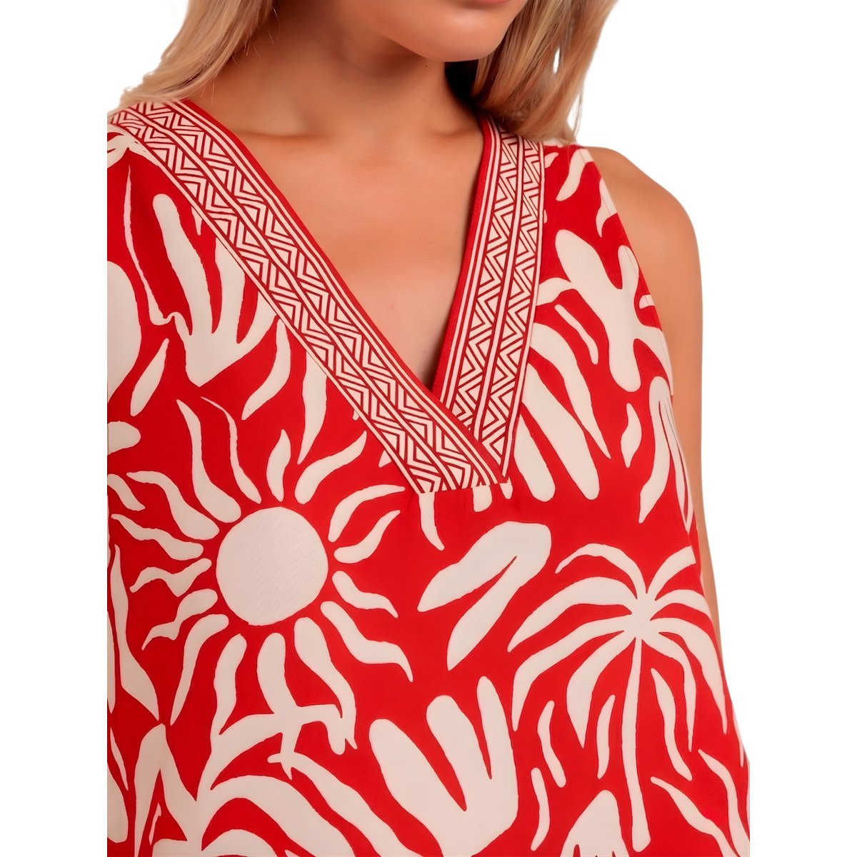 Robe estivale sans manches Sun Summer rouge, ADMAS